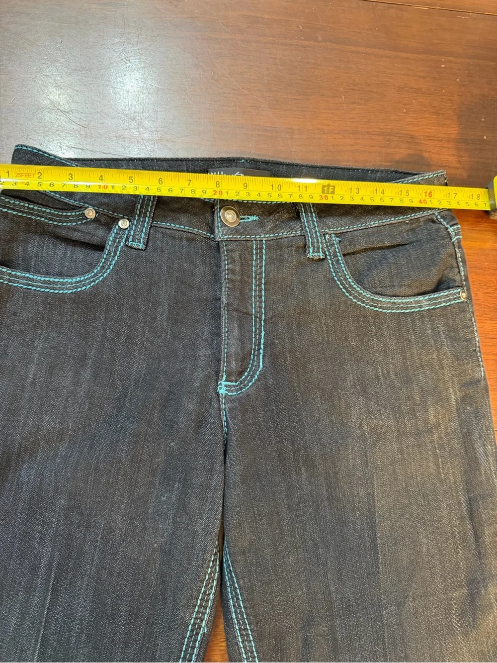 VTG Y2K Black Denim CACHE Contour Collection Sz 10 TALL, Flare Bottom Like New